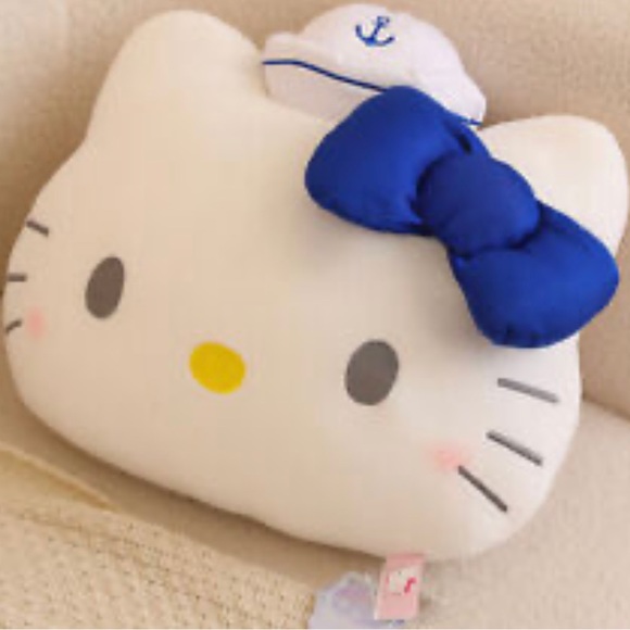 HELLO KITTY Nautical Plush Toy Pillow Sailor Hat Bow SANRIO Squishmallow Kawaii - Picture 8 of 8